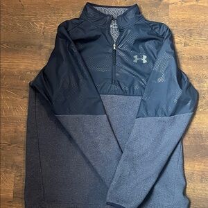 Under Armour Navy and Heathered Navy Half-Zip Pullover